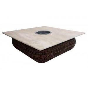 Mesa de Centro Jacarta Quad com Pedra e Geleira