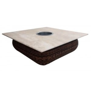 Mesa de Centro Jacarta Quad com Pedra e Geleira