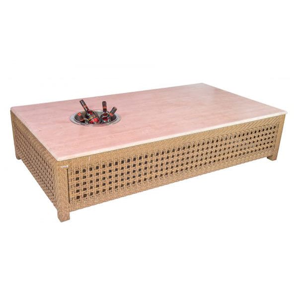 Mesa de Centro Atenas Ret com Pedra e Geleira