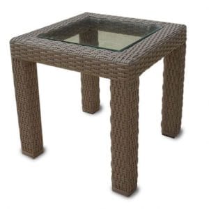 Mesa Lateral Quadrada com Vidro Encaixado Atenas