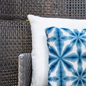 Almofada O'Top Linen White Sunshibo Flower Indigo